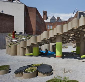 Concrete Casting Tubes Grow Lettuce - WORKac; P.S. 1 Contemporary Arts Centre; MoMA